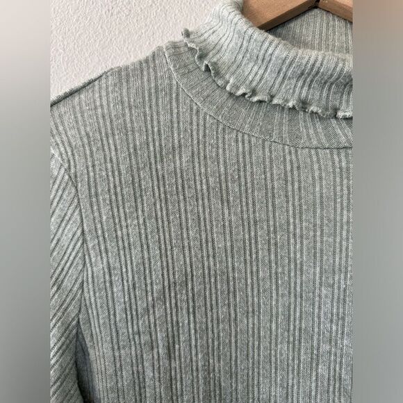MADEWELL Ribbed Long-Sleeve Turtleneck Crop Top Size L - Picture 4 of 10